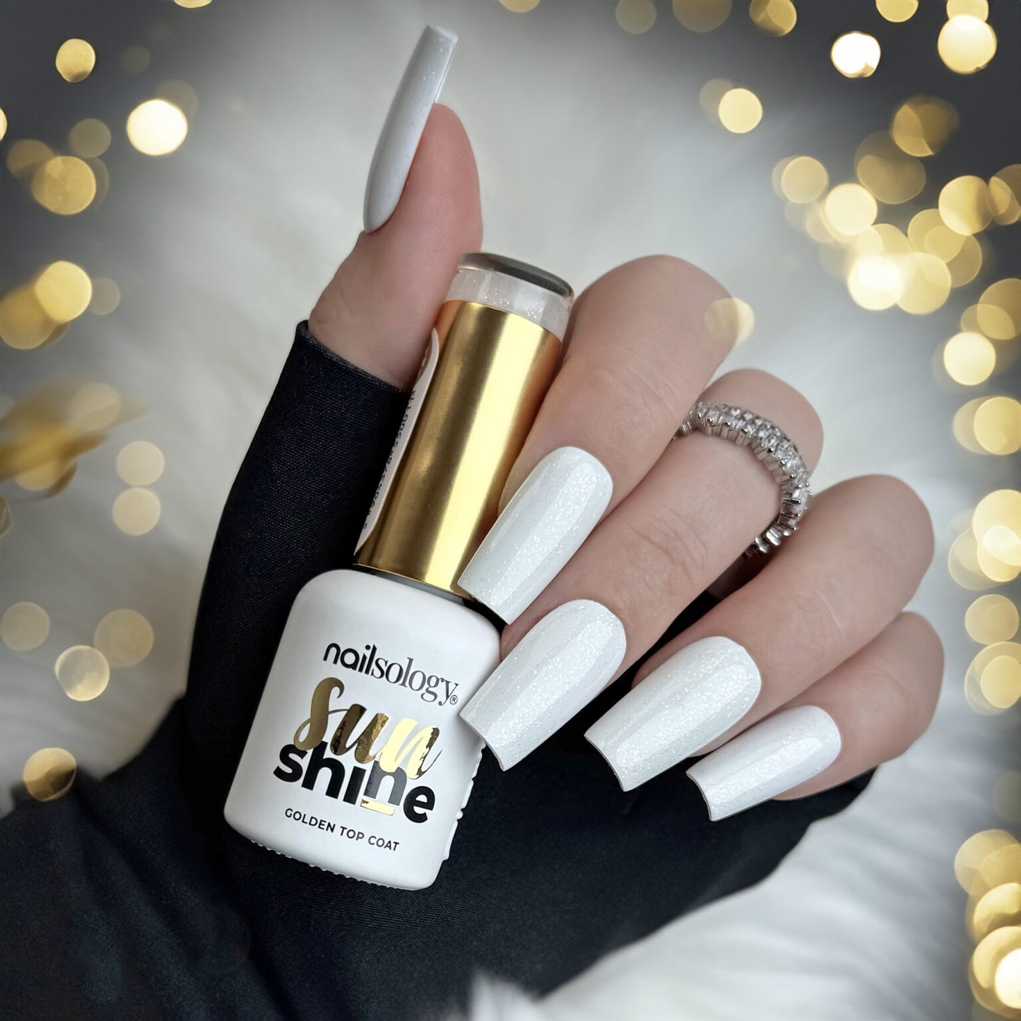 Top brokatowy do paznokci hybrydowych Nailsology Sun Shine