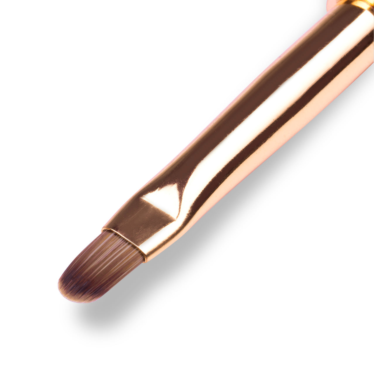 Pędzelek do żelu 2w1 z kryształkami, 6mm/10mm, złoty