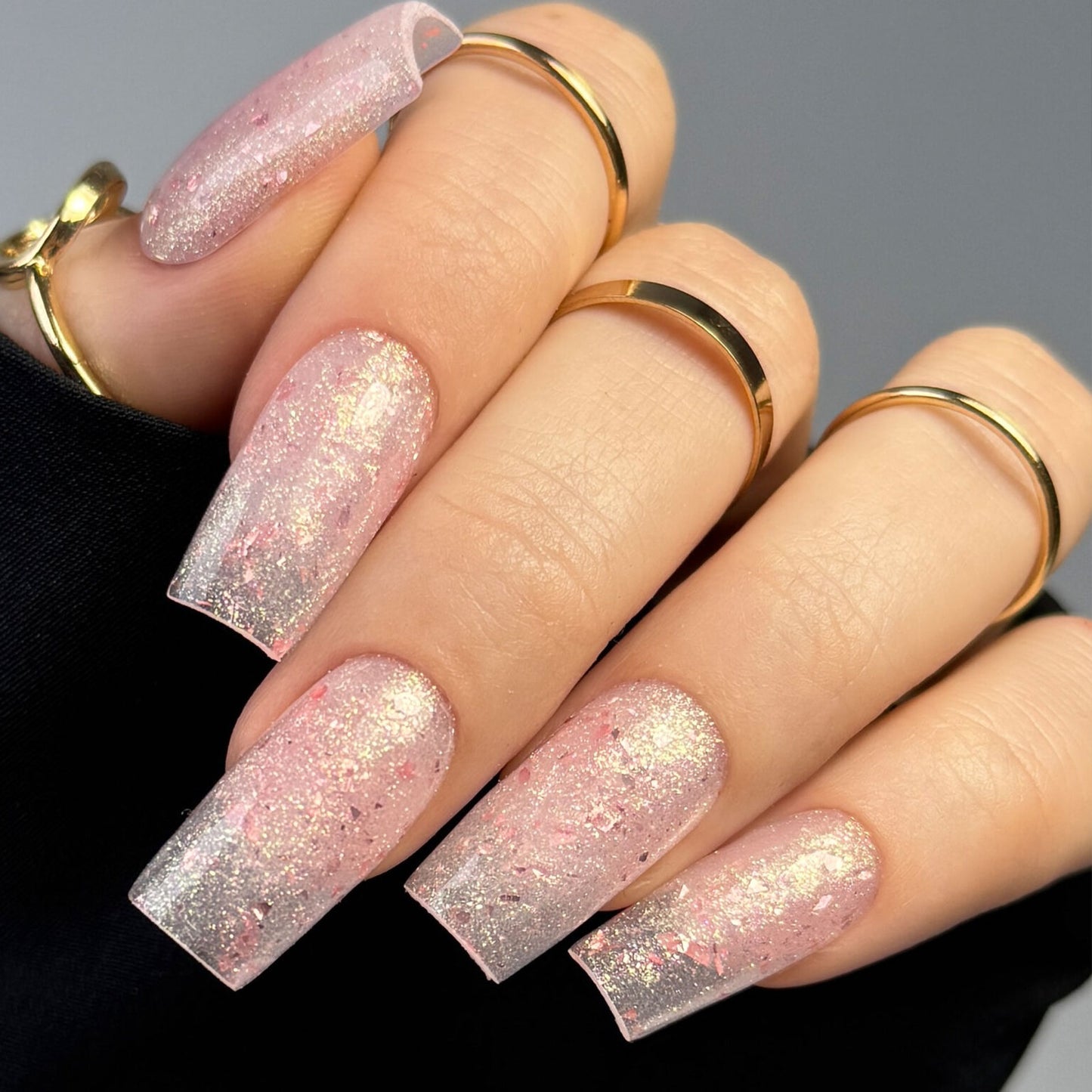 UltraShining Builder Gel, Glitter & Flakes 01 Say My Name (samopoziomujący)