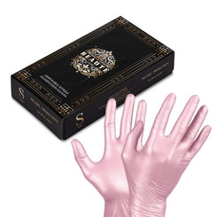 Rękawiczki jednorazowe nitrylowe diagnostyczne i ochronne Beaute Luxe perłowe 50 szt