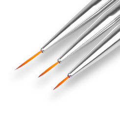 Zestaw pędzelków do zdobień cieńkie Tricolore, 3szt.