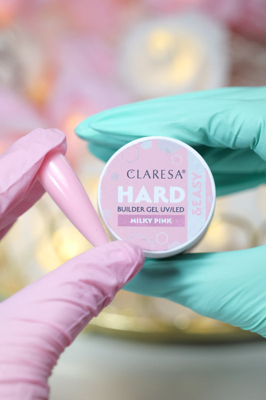 Żel budujący HARD&EASY milky pink (samopoziomujący)