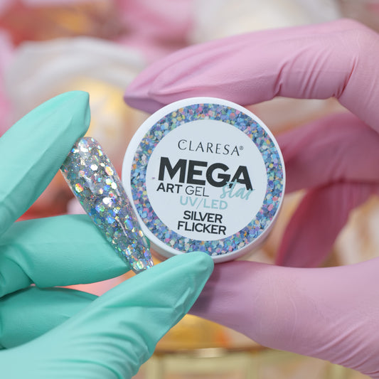 Żel do zdobień MEGASTAR SILVER FLICKER