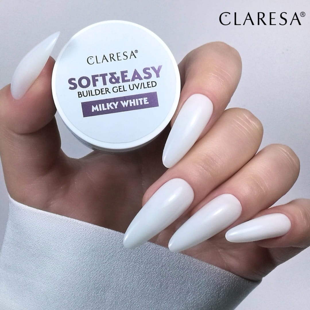 Żel budujący SOFT&EASY builder gel milky white (samopoziomujący)