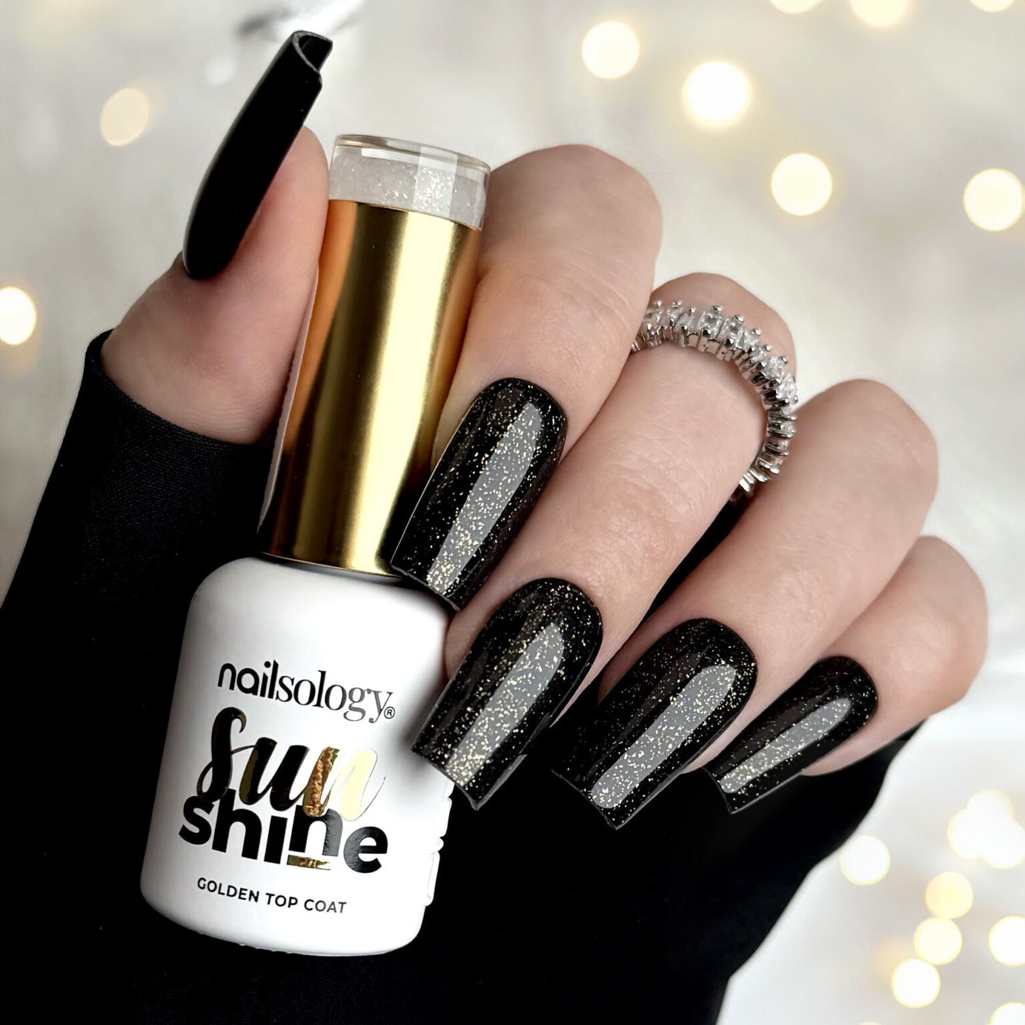 Top brokatowy do paznokci hybrydowych Nailsology Sun Shine