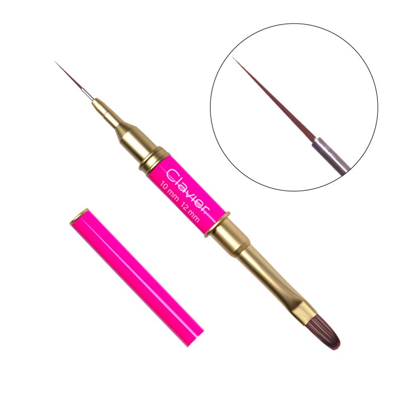 Pędzelek dwustronny do zdobień i żelu MAGENTA nr.012