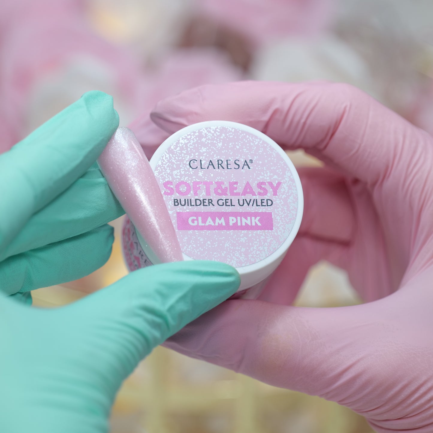 Żel budujący SOFT&EASY builder gel glam pink (samopoziomujący)